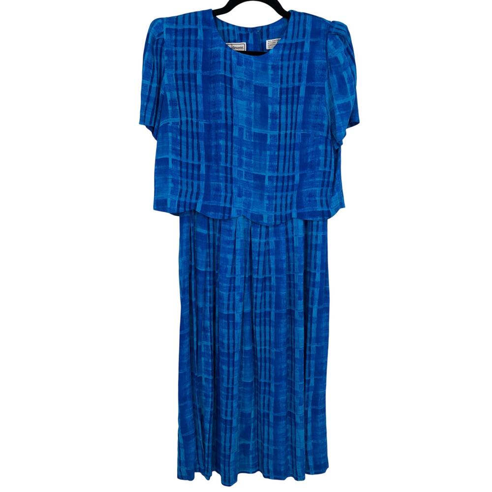 Karen Stevens Petites Vintage 90's Sheath Blue Midi Dress Size 8